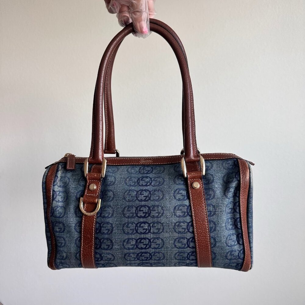 ‼️SOLD‼️SUPER RARE GUCCI Denim Vintage Boston Bag